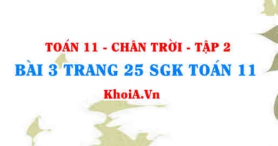 Bài 3 trang 25 Toán 11 Tập 2 Chân trời sáng tạo